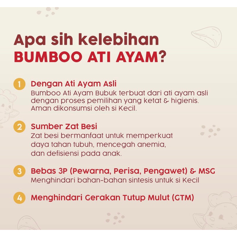 Bumboo Ati Ayam Bubuk MPASI Tanpa Perisa &amp; Pengawet / Bumbu MPASI Anak