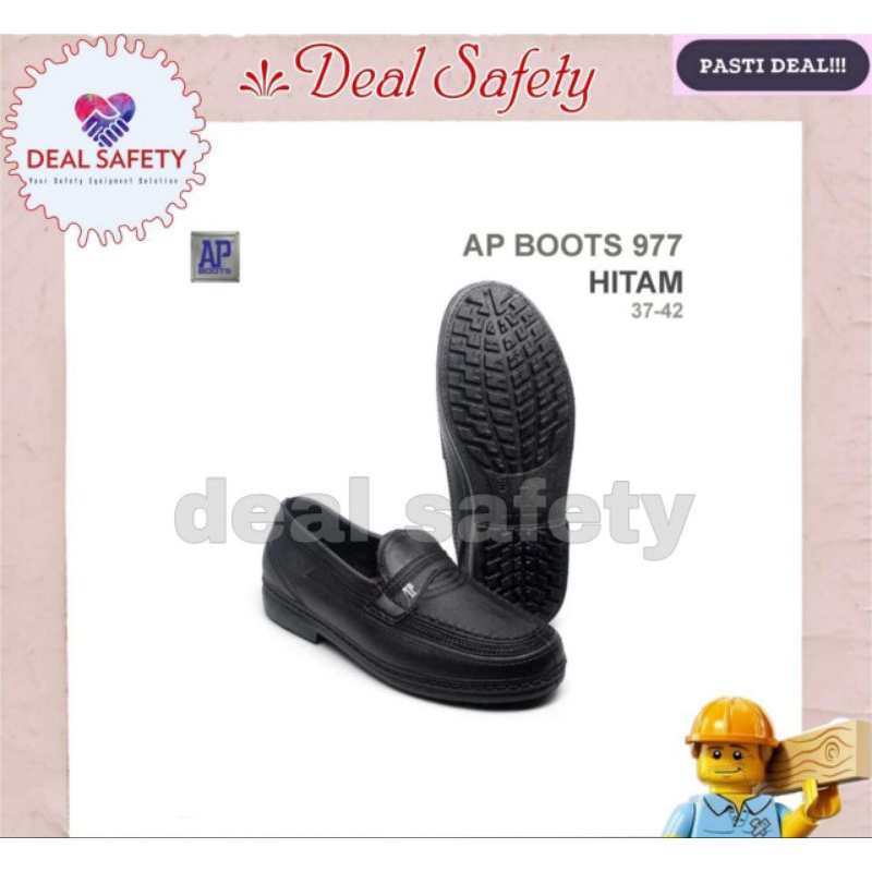 AP Boots Sepatu Pantofel Pria AP 977 Sepatu Kerja Pria Hitam