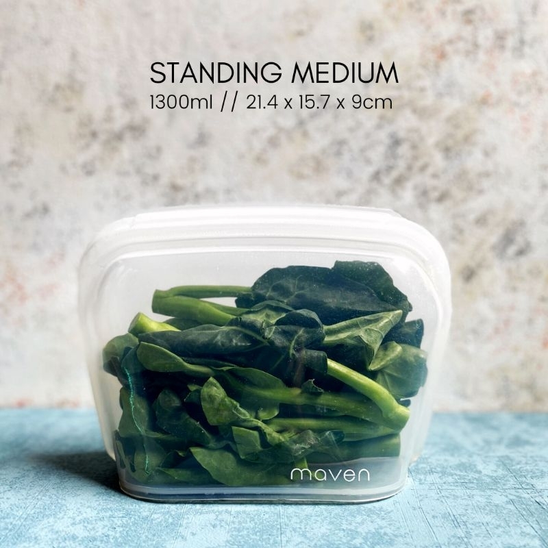 MAVEN STANDING MEDIUM 1300ml Silicone Bag Food Grade &amp; Leakproof