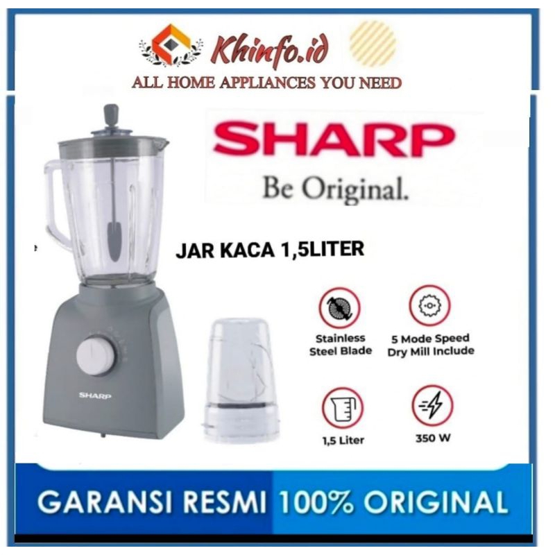BLENDER KACA SHARP EM 151G/GY BLENDER  SHARP 1,5 LITER WADAH KACA EKSLUSIF