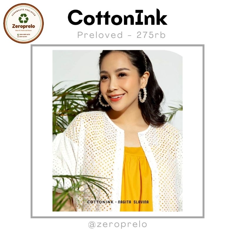 .[PRELOVED] PM114 - COTTONINK x Nagita Slavina White Blouse