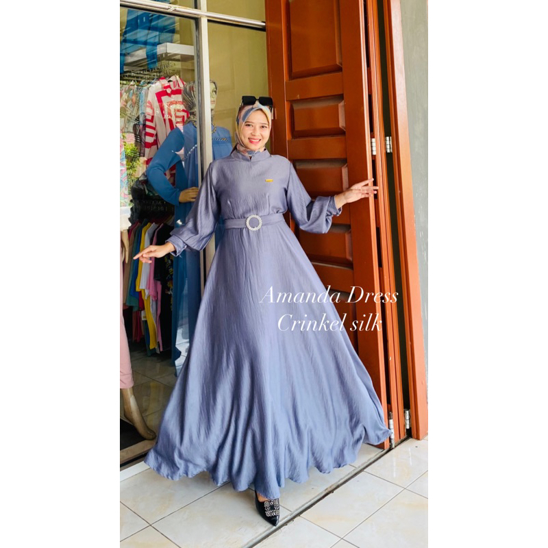 AMANDA DRESS/GAMIS CRINKELSILK /GAMIS TERBARU
