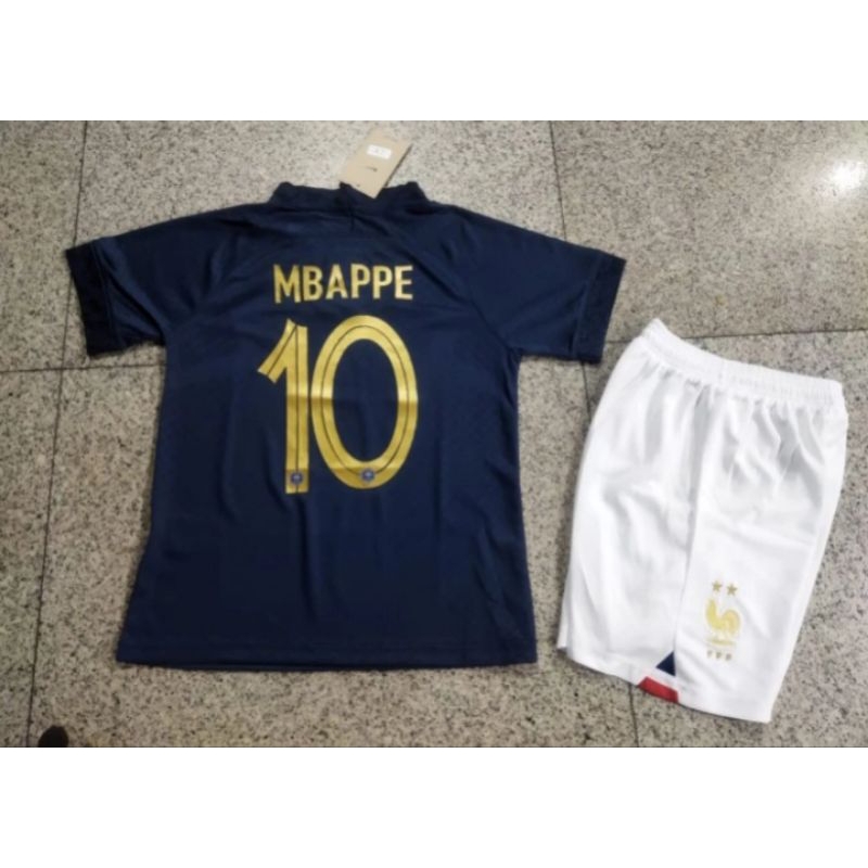 JERSEY BAJU BOLA ANAK PRANCIS FRANCE HOME KIDS 2022 WORLD_CUP QATAR GRADE ORI