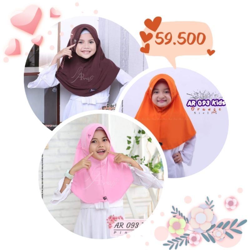 Hijab Arrafi AR 093 Kids Jilbab Instan Anak Arrafi Kerudung