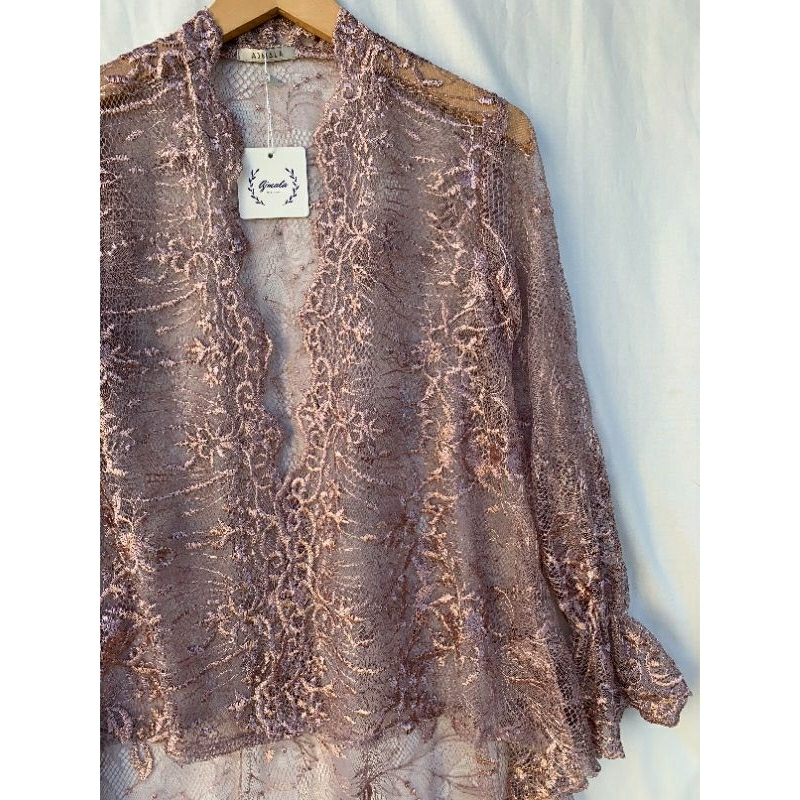 Long outer Brokat / baju kondangan / outer brukat/ Ajmala