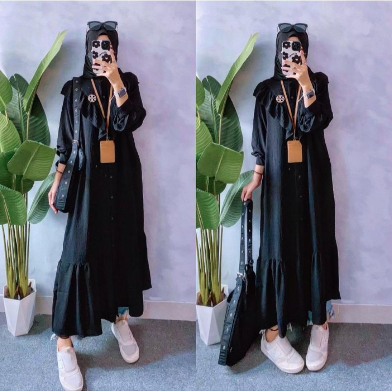 Gamis Midi Gamis Crinkle Midi