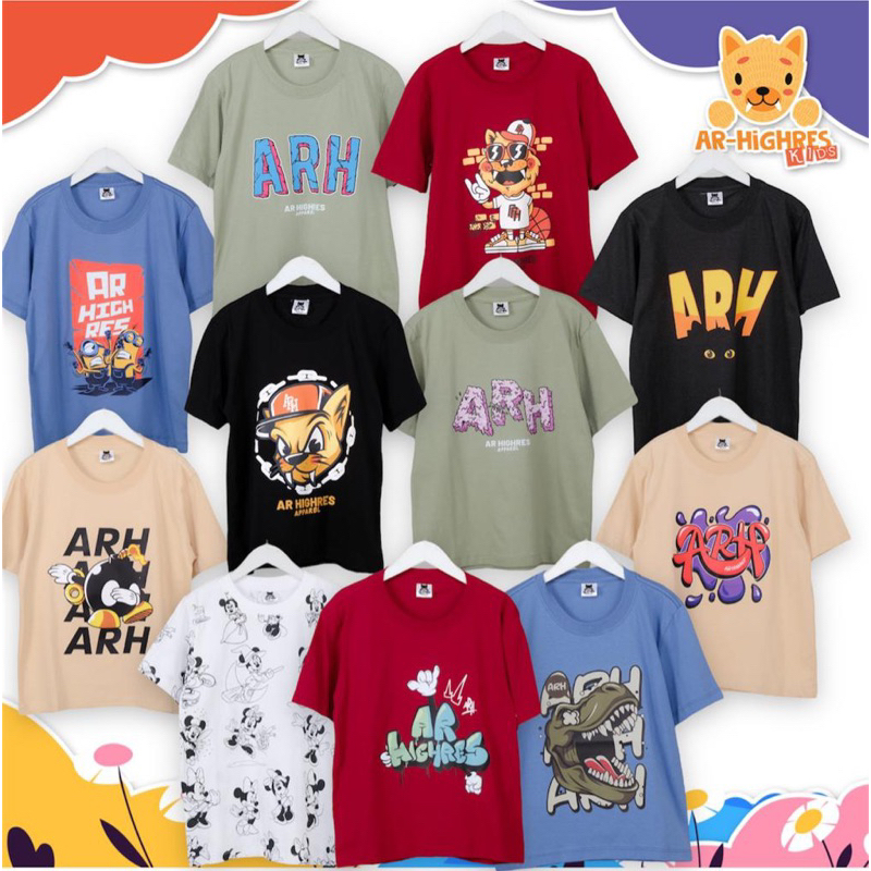 AR-Highres Kids Apparel Baju Kaos Distro Anak Laki laki dan perempuan Umur 2-9 Tahun Bahan Cotton 30s