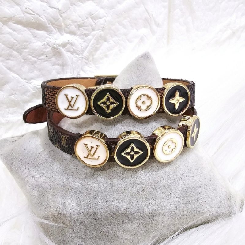 Gelang Kulit Motif eLv Premium Quality Gelang kulit branded band bahan kulit Premium Quality GK04