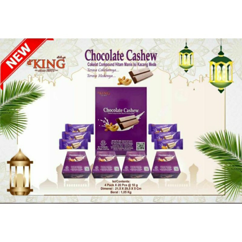 [PACK] Chocolate Cashew dKing - Coklat Mede Murah - Cokelat Mede Cemilan Viral