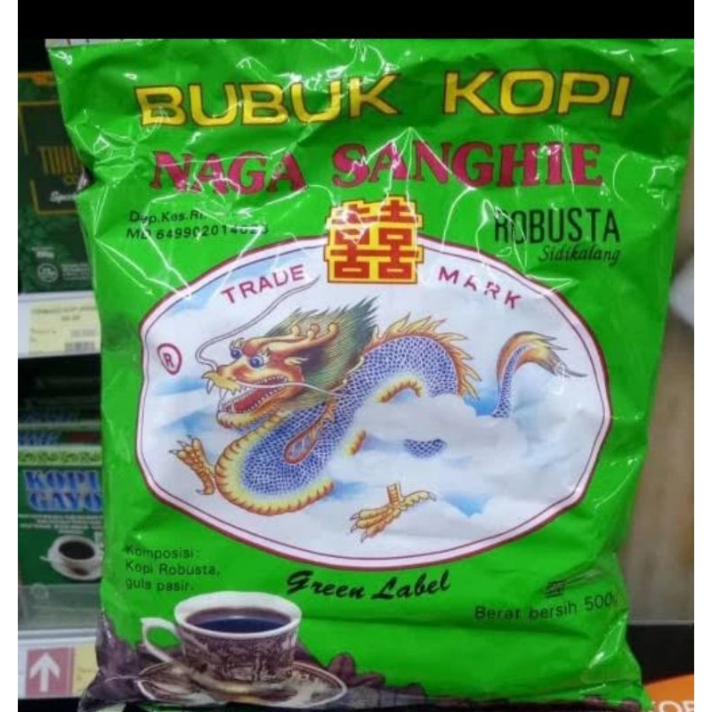 

Bubuk kopi Naga Sanghie robusta green label 500 gram