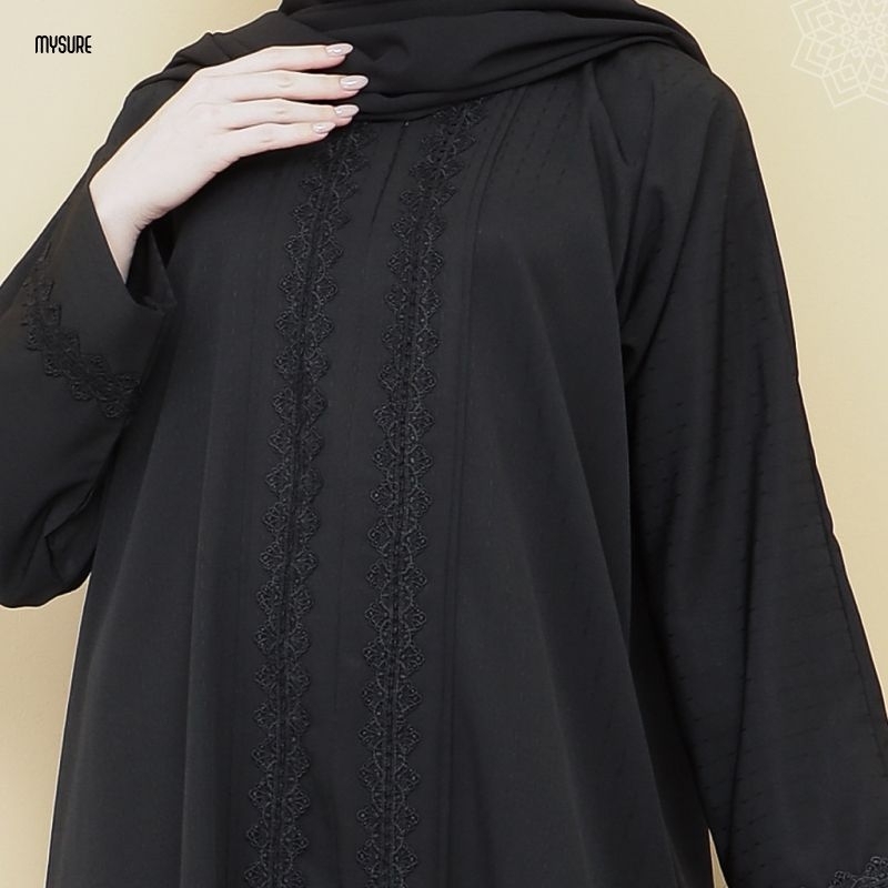 GAMIS ABAYA HITAM PUTIH HADYA  MYSURE