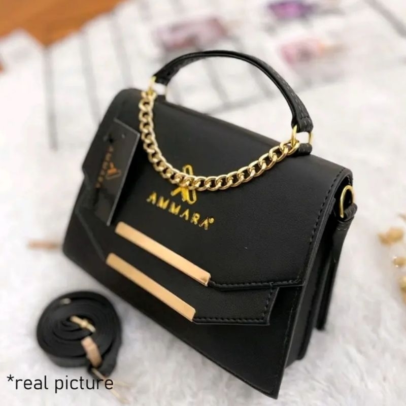 Tas Selempang Wanita Behel Dobel Full ACC//Humaira//Bahan Miniso Tebal Terbaru Kekinian