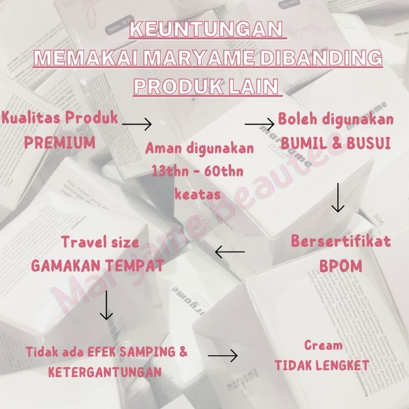 [ORIGINAL]MARYAME-Beauty Glow Up Cream Bundling Beauty Glow Up Cream Maryame Beautee All in One Moisturizer Serum Vitamin Anti Aging UV Penghilang jerawat Flek Hitam