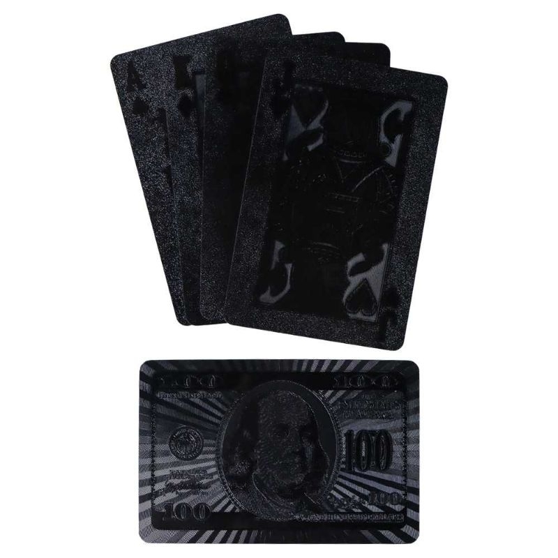 Kartu Remi Poker Bahan Lapisan Foil - TH73A Black Dollar Card