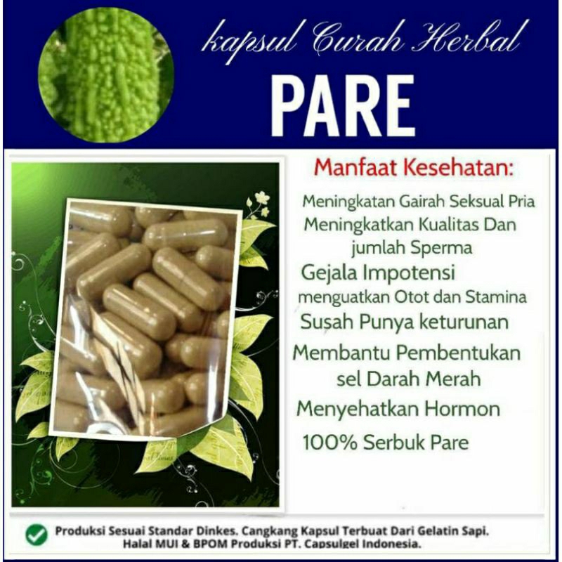 

PARE 100 KAPSUL OBAT HERBAL ALAMI (GRADE A5)