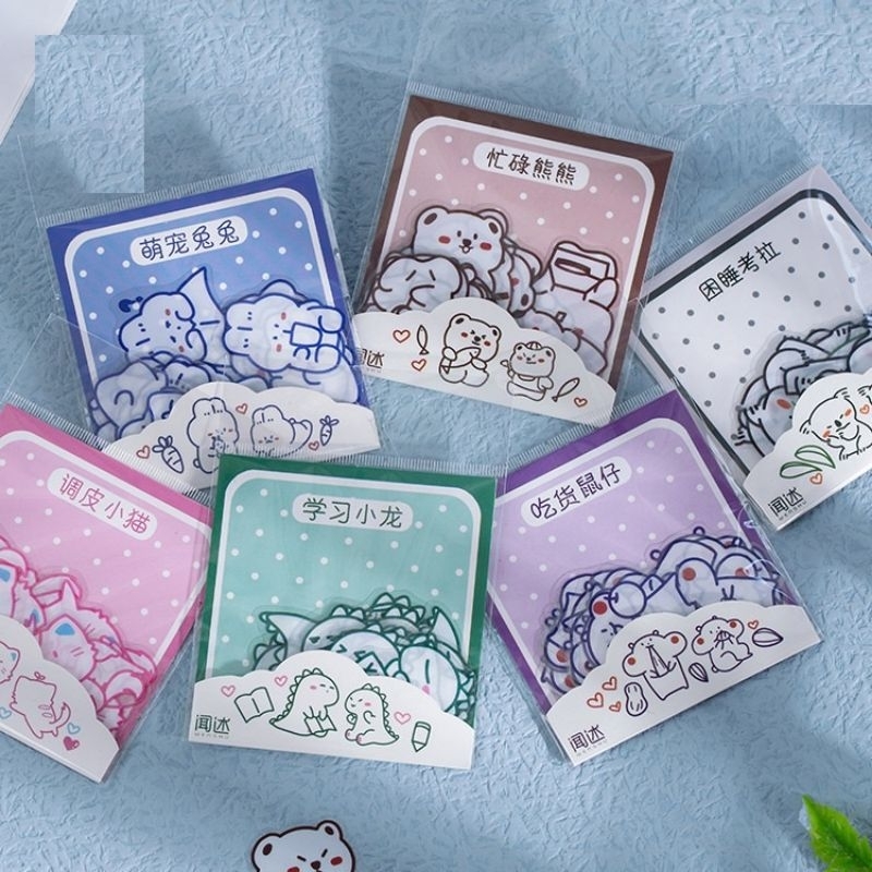 

KIYOWO 40 PCS STIKER MOTIF KARTUN HEWAN LUCU WARNA-WARNI ANTI AIR UNTUK DEKORASI