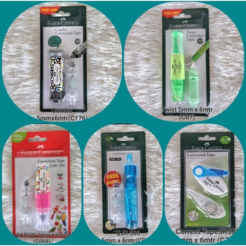 

Correction Tape/Tipp Ex Kertas Faber Castle Combo/Twist/QAR/QJR/SR506