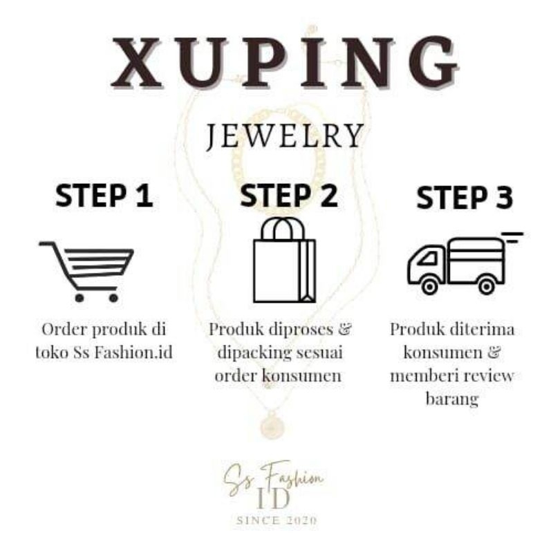 Anting jepit Rumbai xuping  gold anti karat anti luntur