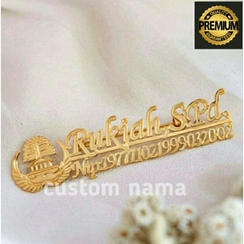 Bros NIP / Bros nama pakai NIP / pin / peniti hijab lapis emas / aksesoris hijab