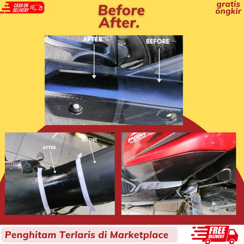 Penghitam Body Motor Mobil Permanen Back To Black Penghitam Body Kasar Motor by Sicco Care