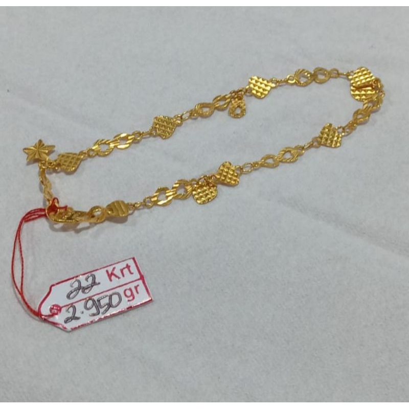 gelang emas kadar 22 karat model Korean look