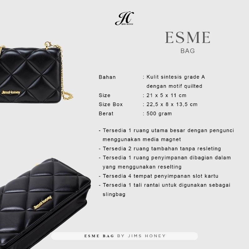 Esme Bag jims Honey Tas selempang wanita original realpic cod free box exclusive tas pesta clutch impor murah official store