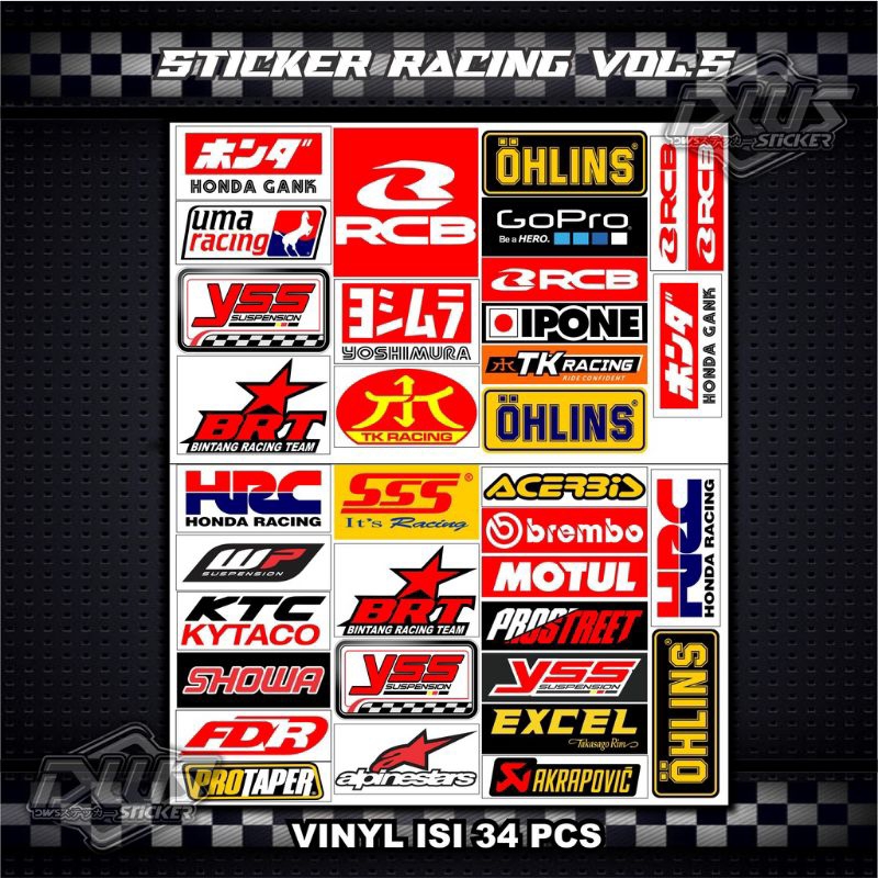 STIKER RACING / STIKER MOTOR / STIKER PACK, 1 LEMBAR