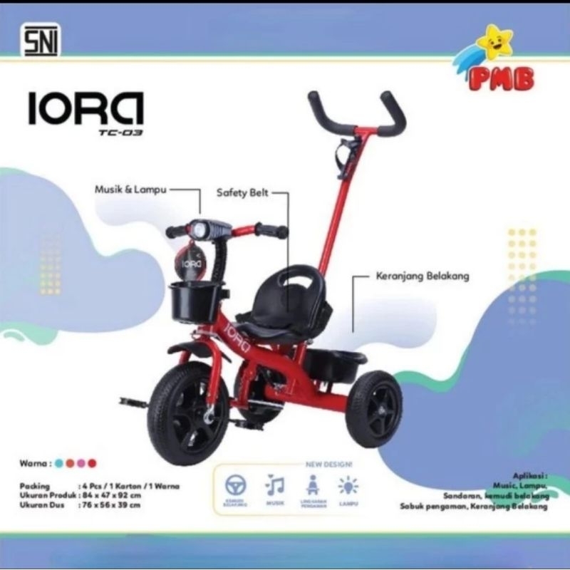 Sepeda Anak Roda 3 PMb iora t03 new