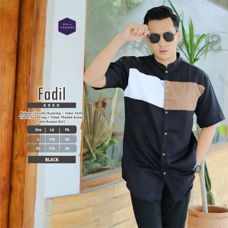 Baju Koko Lengan Pendek Fadil [Realpict] By Vin's