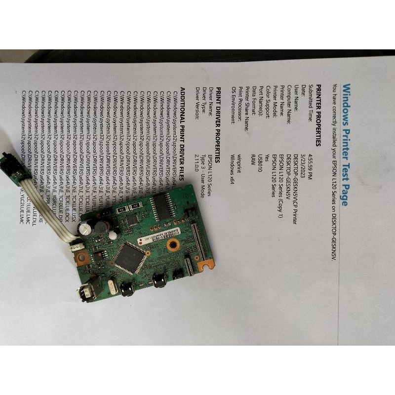Mainboard Epson L120 L121 Second Normal Bergaransi