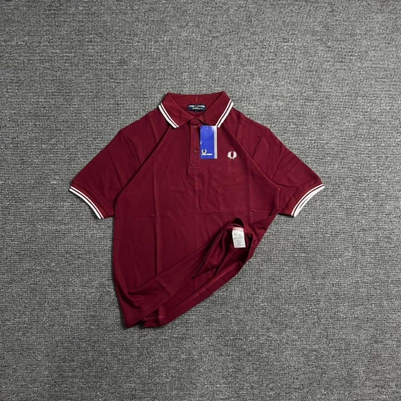 -HYPECASUAL- KAOS POLO  MAROON FULL TAG LABEL