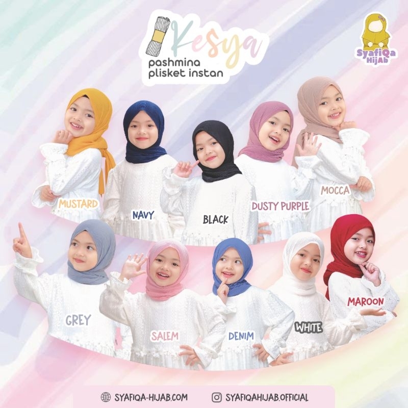 Pashmina Plisket Instan Keysa Pashmina Syafiqa Jilbab Bayi Pashmina anak