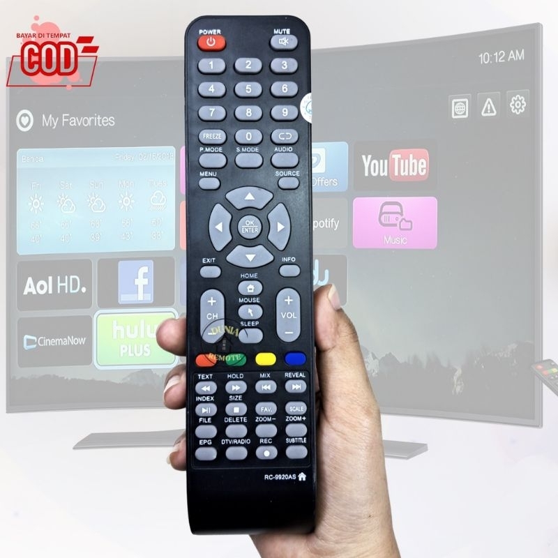 Remote TV AKARI Smart TV Android LED LCD RC-9920AS