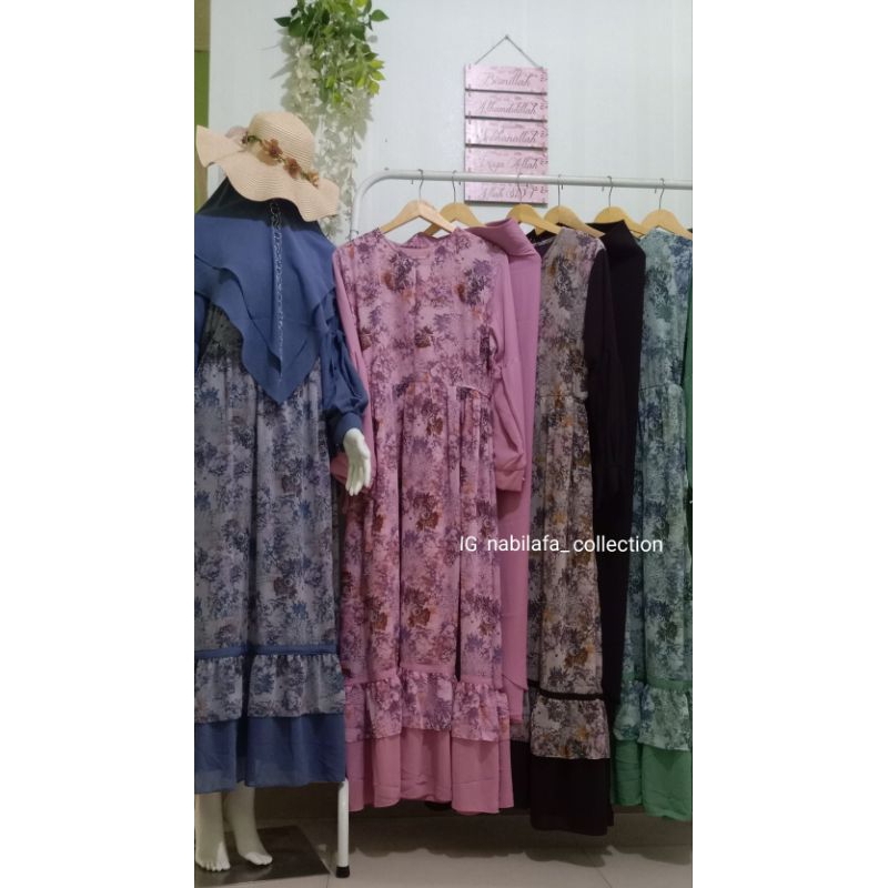 Gamis Ceruti Babydoll Premium Motif Abstrak