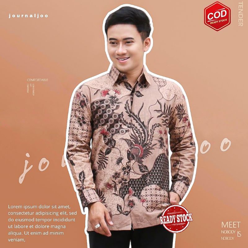 M L XL XXL ATASAN KEMEJA BATIK PRIA LENGAN PANJANG KONDANGAN KERJA KANTOR FORMAL CASUAL MURAH NIKAHA