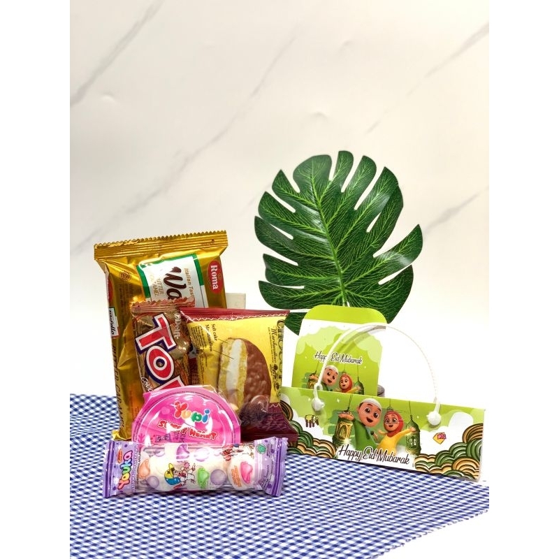 Ukuran 15x22cm Angpao Lebaran / Plastik Snack Lebaran + Isi Snack