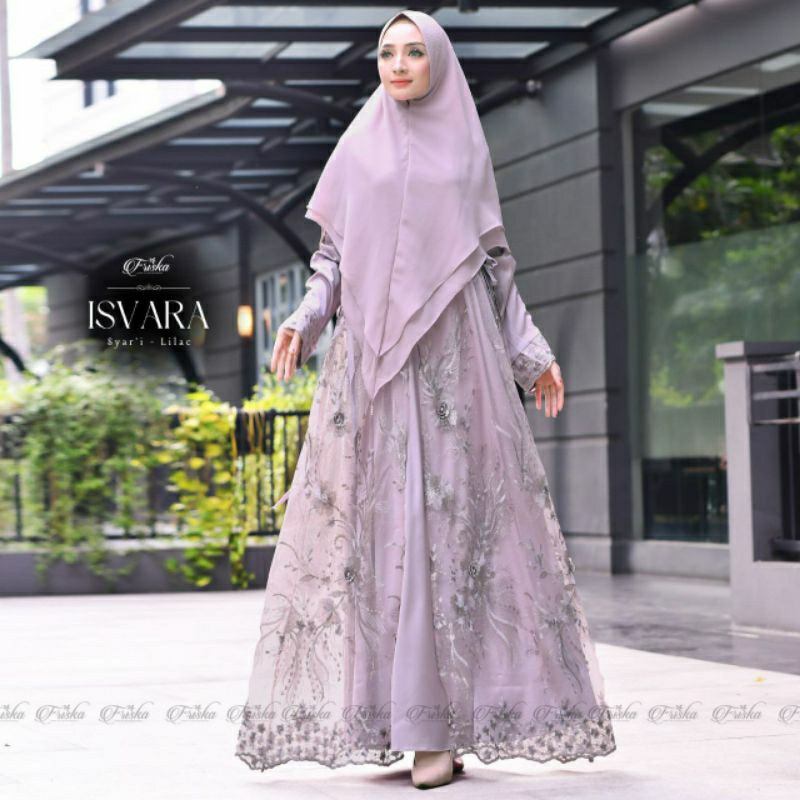 Gamis Syar'i + Khimar - Gamis Tile Original Premium - Gamis Syar'i Jumbo - Gamis Syar'i Ungu - Gamis