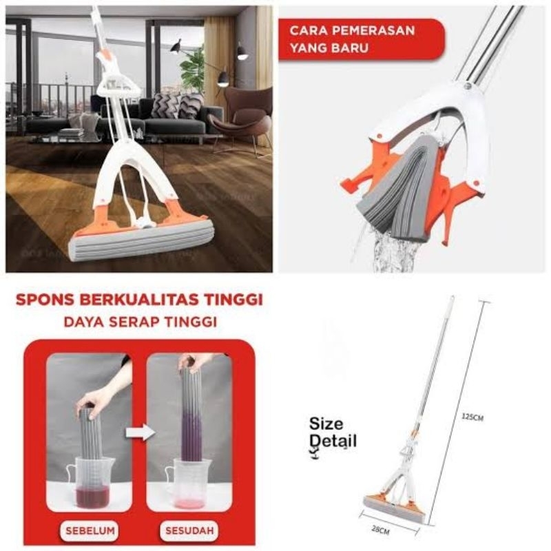 Pel Lantai Busa Tarik Magic Mop / Pel Lantai Karet / Pel Lantai Peras / Pel Spons / Sponge