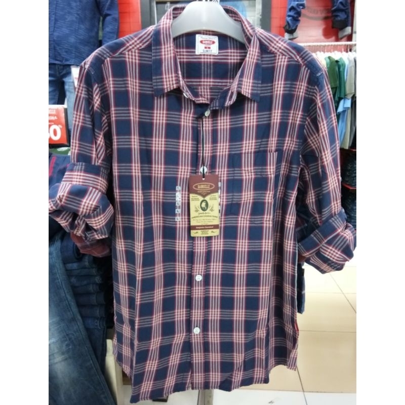Gabrielle jeans original mens LB03204SU kemeja panjang pria slim fit katun berkantong