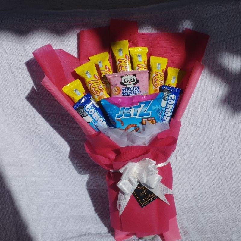 Buket Mix Snack / Buket Snack Wisuda / Buket Buket Snack Ultah / Kado Buket