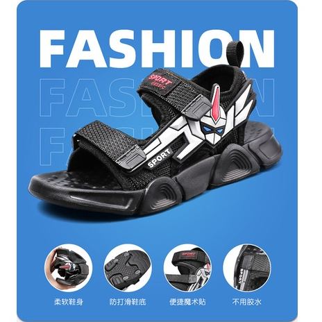 GLORYKIDZ 2023SH2099 Sendal Anak Laki Laki 3 Tahun - 12 Tahun Sendal Gunung Anak Laki Laki Transformer Sandal Anak Robot Import Bahan Karet Empuk Size 27-38