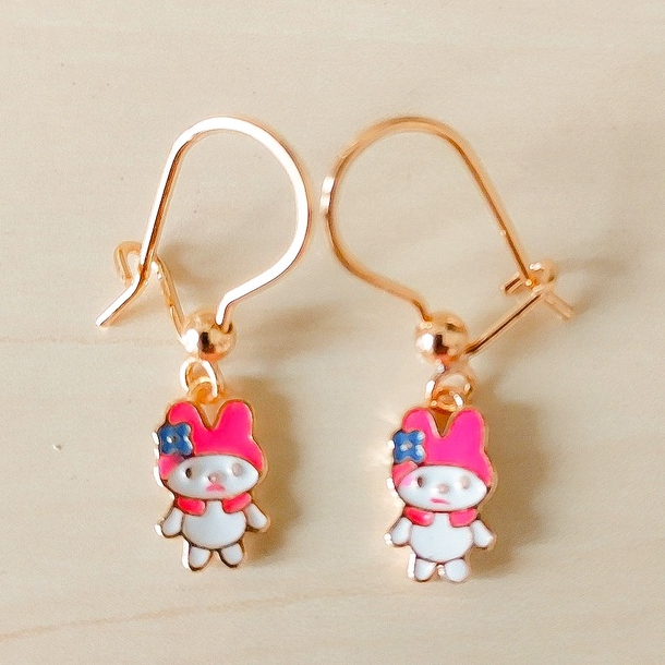 Anting Anak terbaru / Anting Anak Xuping Melodi Pink Head Gold