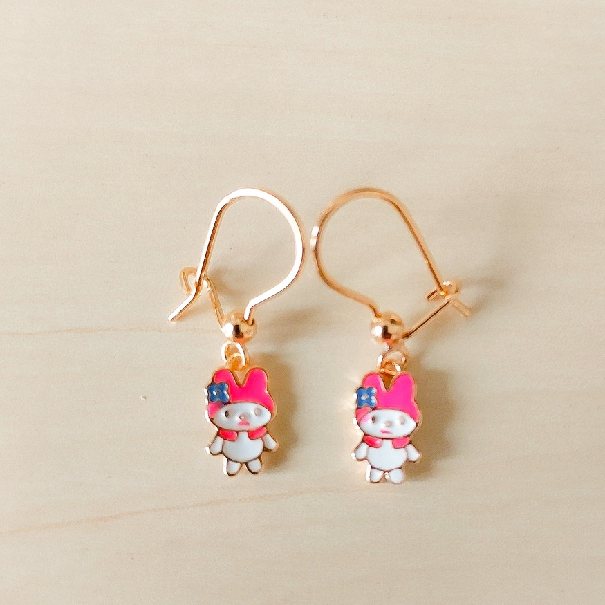 Anting Anak terbaru / Anting Anak Xuping Melodi Pink Head Gold