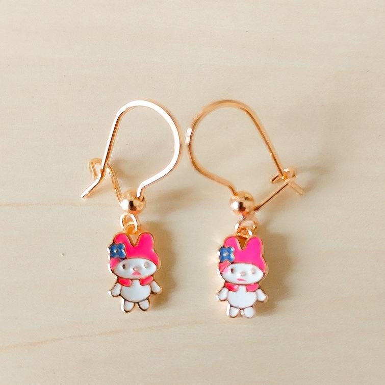 Anting Anak terbaru / Anting Anak Xuping Melodi Pink Head Gold