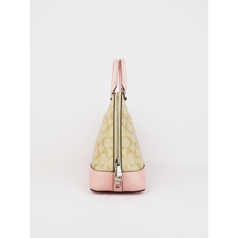 Coach Mini Sierra Satchel In Signature Light Khaki Carnation (C27584)