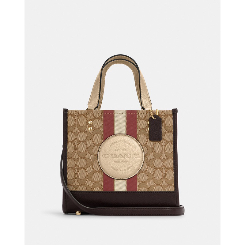 Coach Dempsey Tote 22 In Signature Jacquard With Stripe And Coach Patch (C8406)