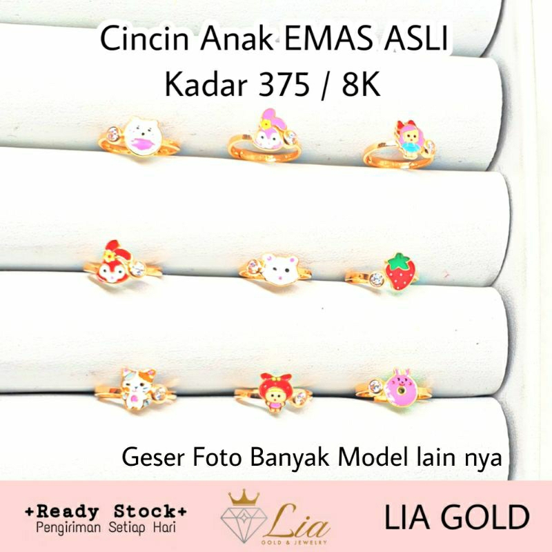 Cincin anak EMAS ASLI Kadar 375 / 8k ( TOKO MAS LIA BEKASI )