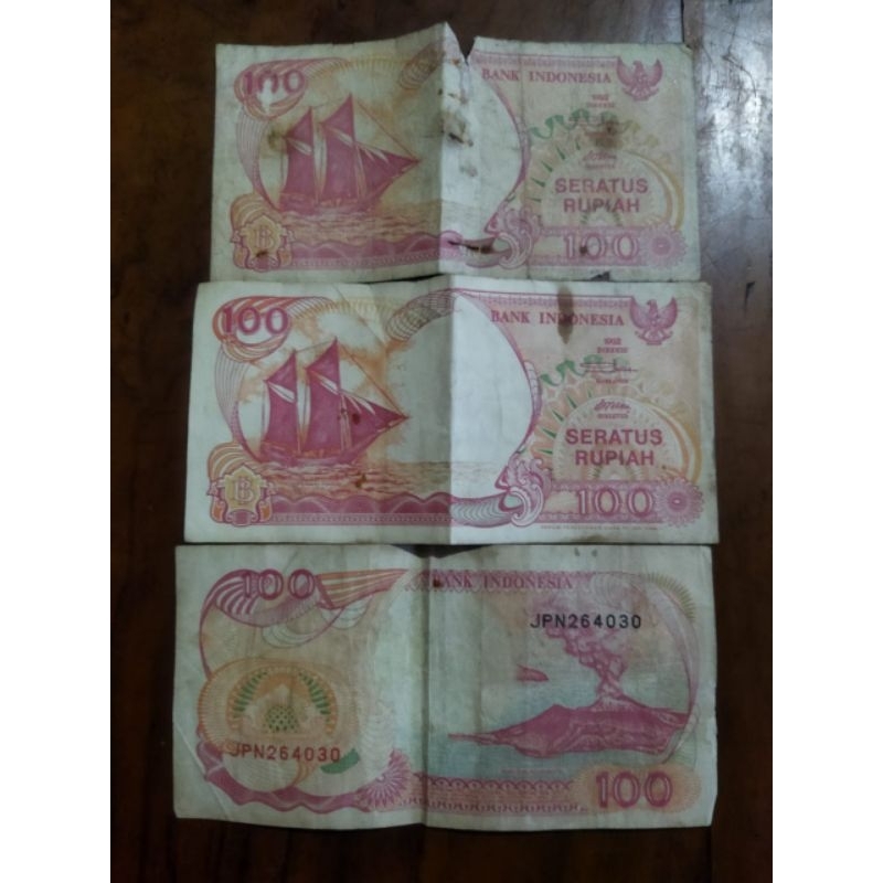 Mata Uang Indonesia 100 Rupiah Perahu Layar Th. 1991