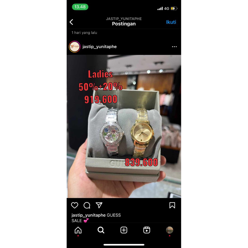 JASTIP GUESS JAM TANGAN WANITA DISKON MURAH SALE