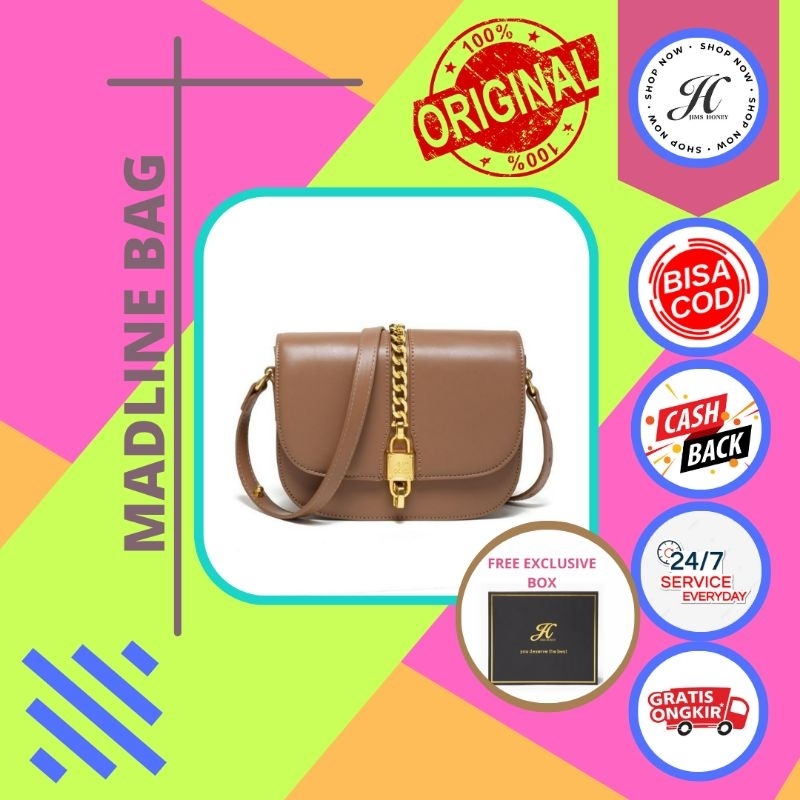 JIMSHONEY MADLINE BAG tas selempang wanita FREE exclusive box bisa COD gratis ongkir extra mewah imp